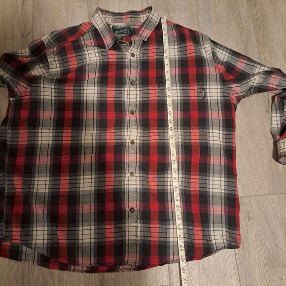 Vintage Y2K Woolrich Red & White Plaid Cotton Flannel Shirt XXL - Picture 11 of 12